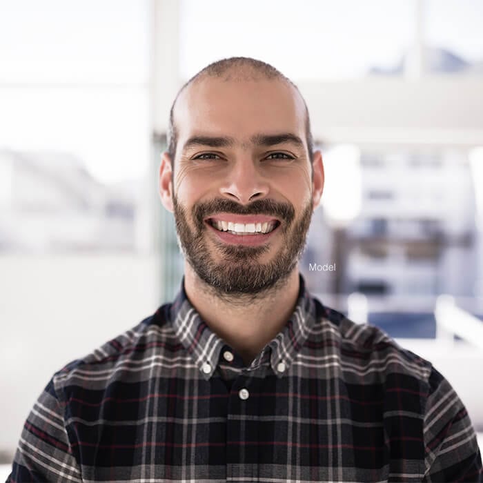 Middle aged man smiling