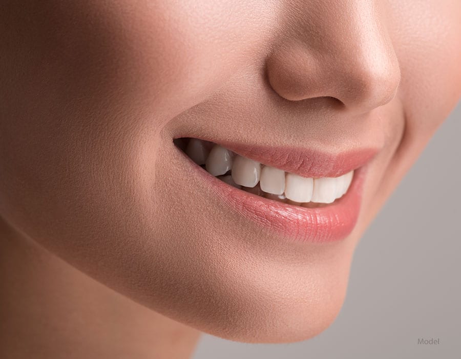 Up close of a woman's smile