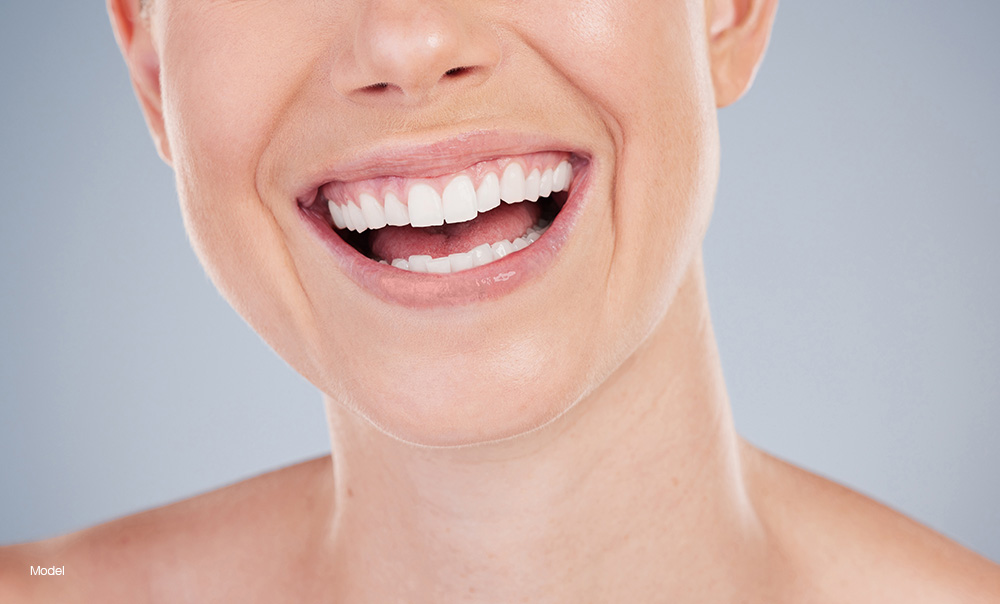 Up close of a womans smile