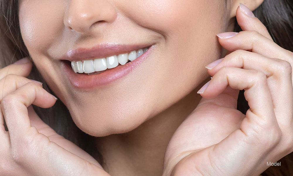Up close of a womans smile