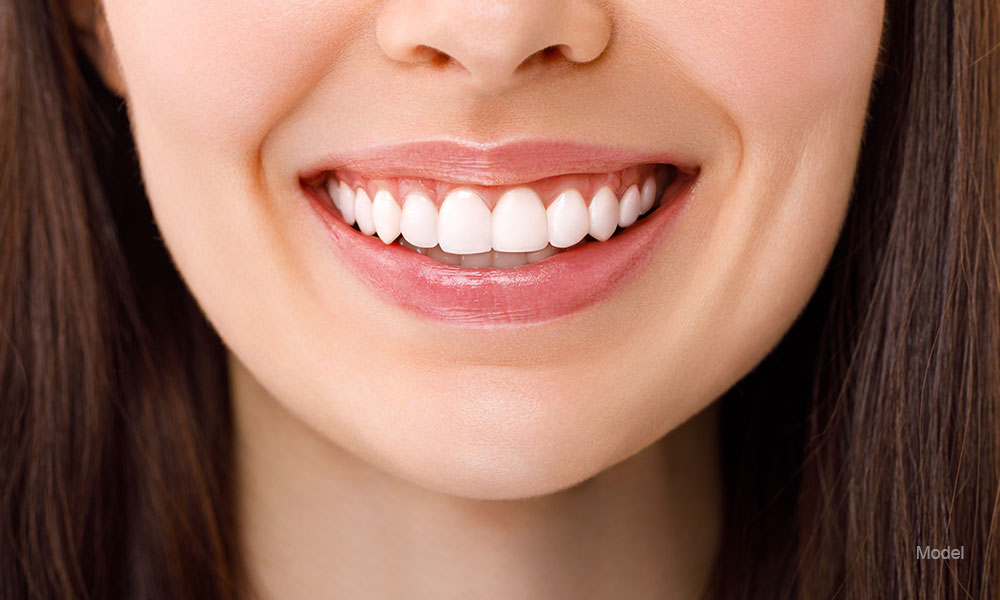 Up close of a womans smile